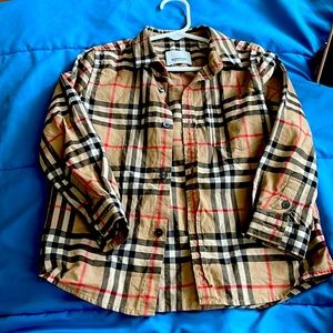 Kids Button Down Burberry Shirt